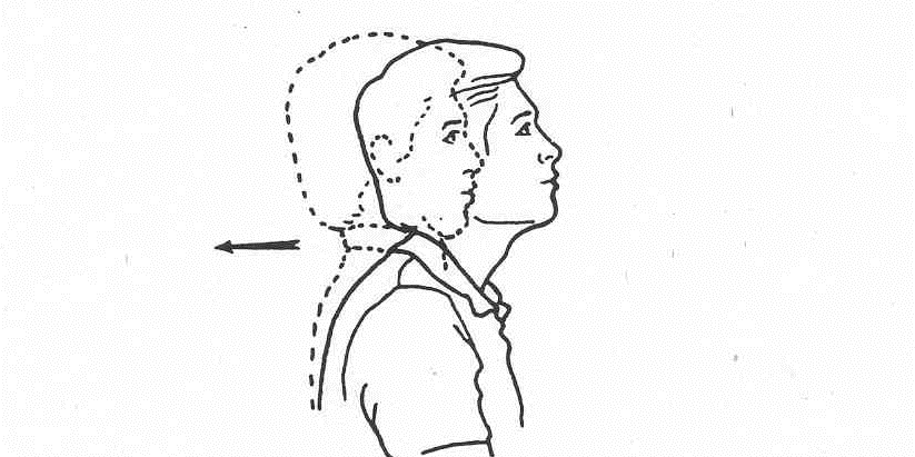 Simple exercise for strengthening the deep neck flexors. Chin tuck against a wall to restore power to these postural muscles.