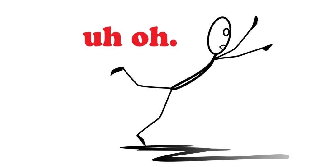 falling stick figure - sudden back pain