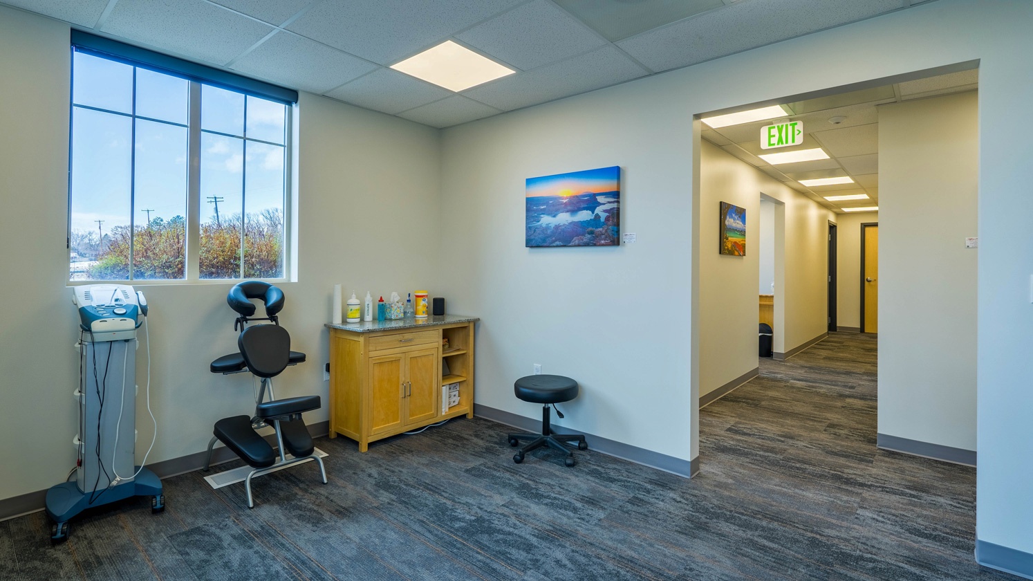 Therapy and Hallway at Favero Chiropractic