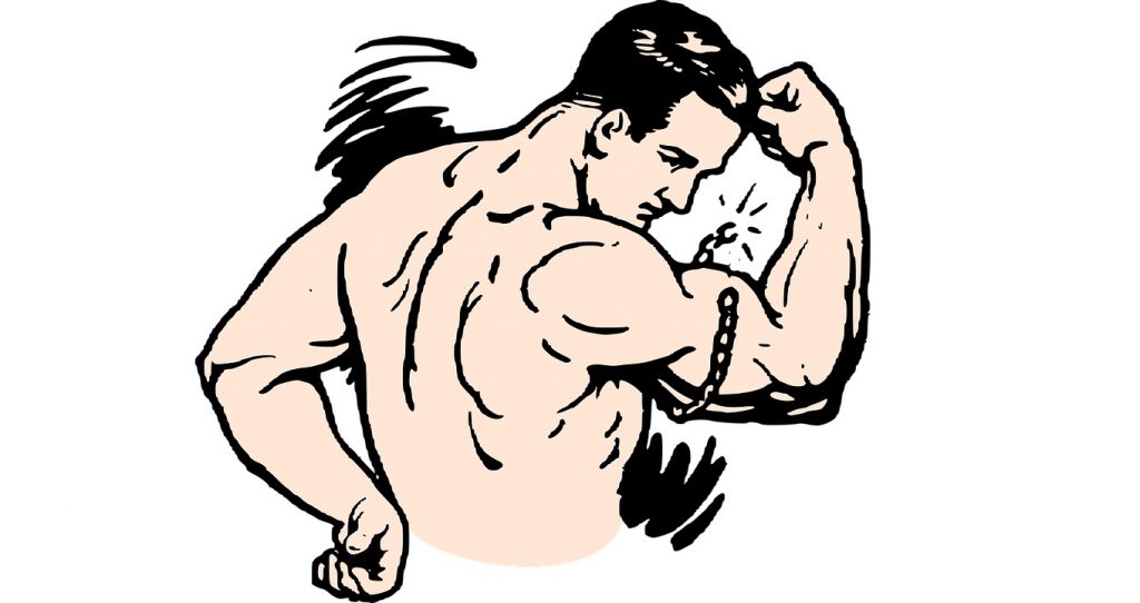 flexing biceps drawing